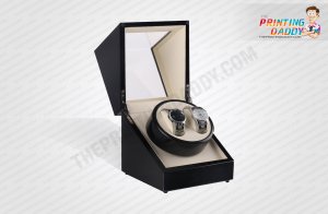 Black Hinged Watch Box with Metal Lock The Printing Daddy