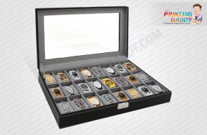 Black Hinged Watch Box with Metal Lock The Printing Daddy