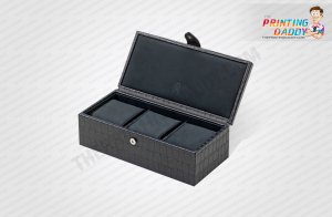 Custom Black & White Texture Watch Box