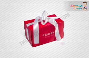 Collapsible Red Wedding Box with Ribbon The Printing Daddy