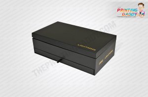 Flip Top Black Wine Box with Insert The Printing Daddy