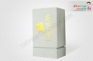 Custom Gold Perfume 2-Piece Box with Plastic Cover