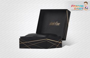 Hinged Black with Gold Logo Box The Printing Daddy