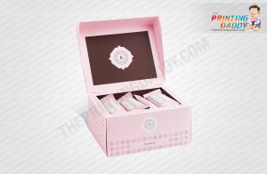 Pink Luxury Apparel Box with Gold Foil Logo The Printing Daddy