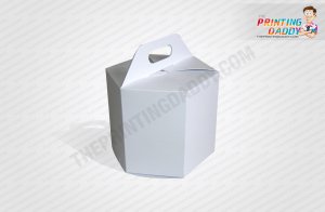 Texture Brown Hexagon Box with Ribbon The Printing Daddy