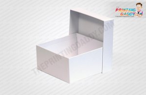 White Necklace Lid-Off Box with Pillow