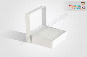 Custom White Necklace Lid-Off Box with Pillow