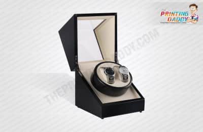 Black Hinged Watch Box with Metal Lock The Printing Daddy