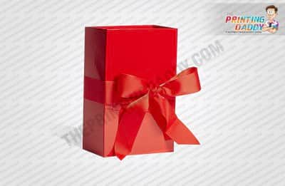Collapsible Red Wedding Box with Ribbon The Printing Daddy