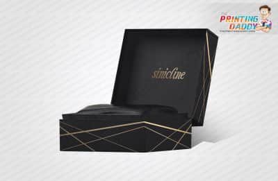 Hinged Black with Gold Logo Box The Printing Daddy