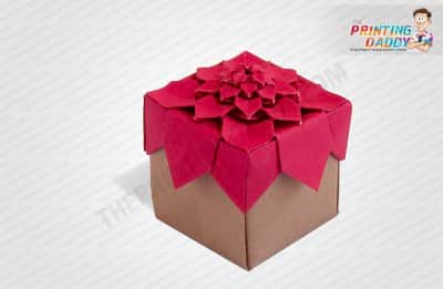 Kraft Tea Boxes with Petal Top