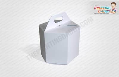 Texture Brown Hexagon Box with Ribbon The Printing Daddy