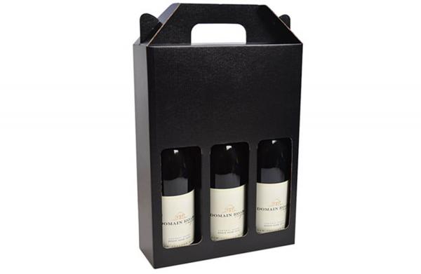 Flip Top Black Wine Box with Insert The Printing Daddy