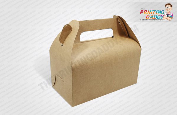 Brown Bakery Box With Handle The Printing Daddy