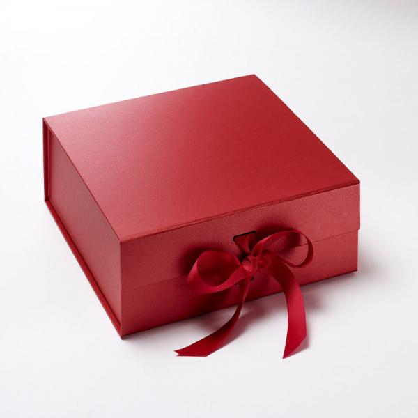 Collapsible Red Wedding Box with Ribbon