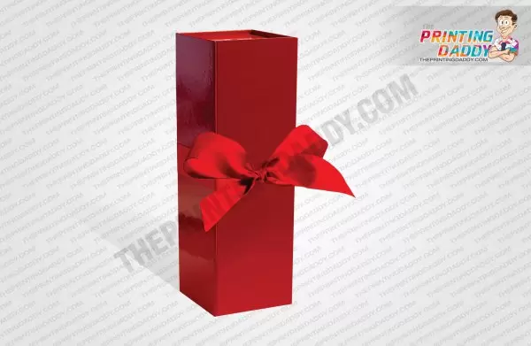 Collapsible Red Wedding Box with Ribbon The Printing Daddy
