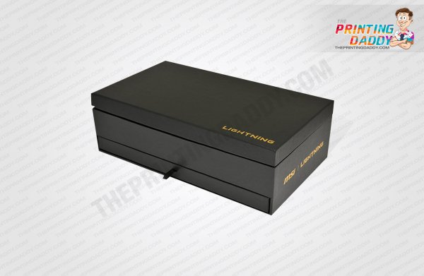 Flip Top Black Wine Box with Insert The Printing Daddy