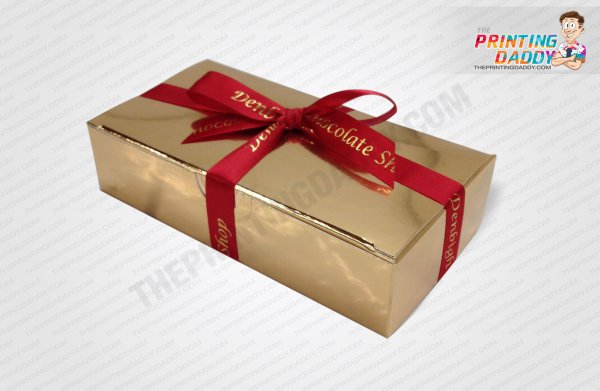 Gold Chocolate with Ribbon Box The Printing Daddy