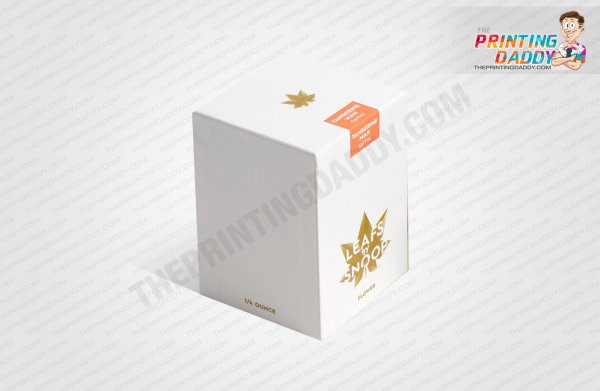 Grey Cannabis Box with Gold Foil Logo The Printing Daddy