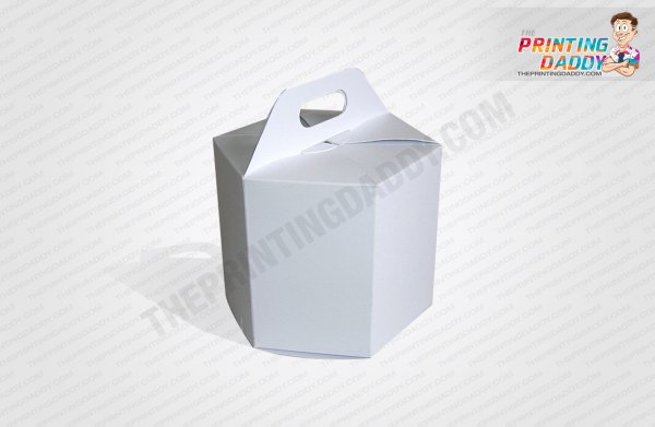 Texture Brown Hexagon Box with Ribbon The Printing Daddy