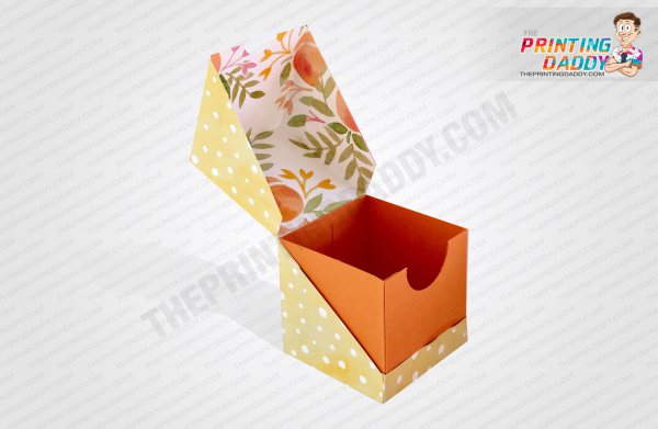 Texture Brown Hexagon Box with Ribbon The Printing Daddy