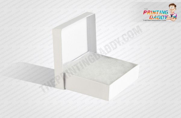 Custom White Necklace Lid-Off Box with Pillow