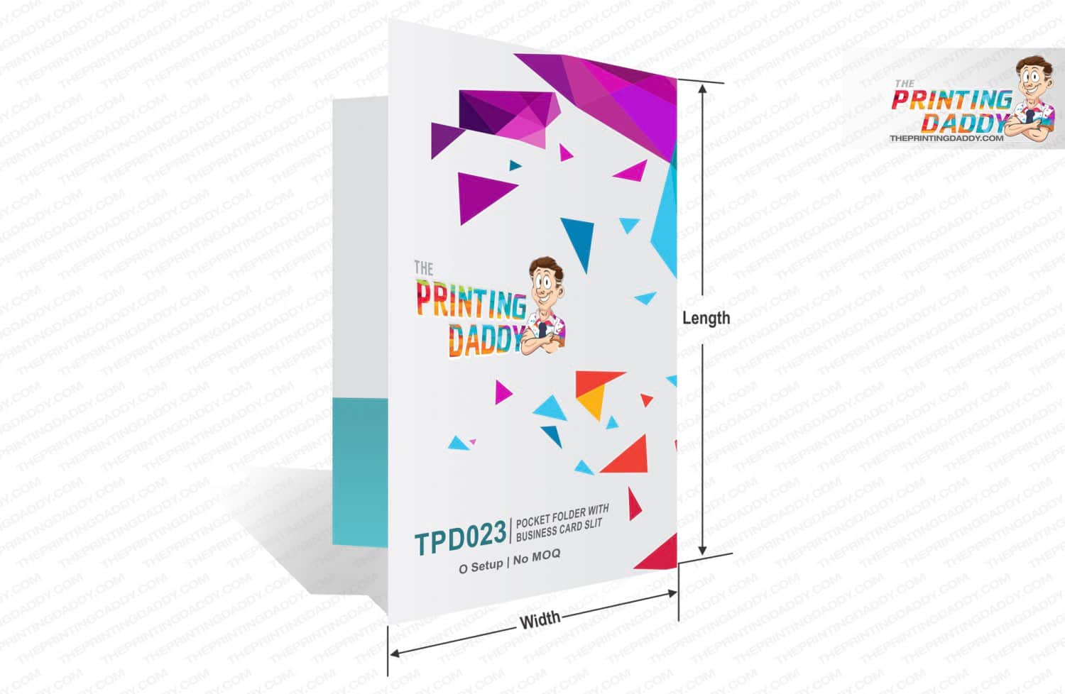 Custom Pocket Folder With Business Card Slit Lower Cost