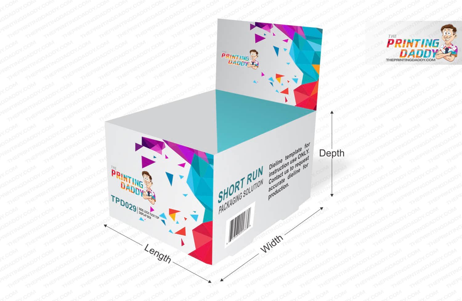 Side Lock Tuck Top Display Box The Printing Daddy Paris